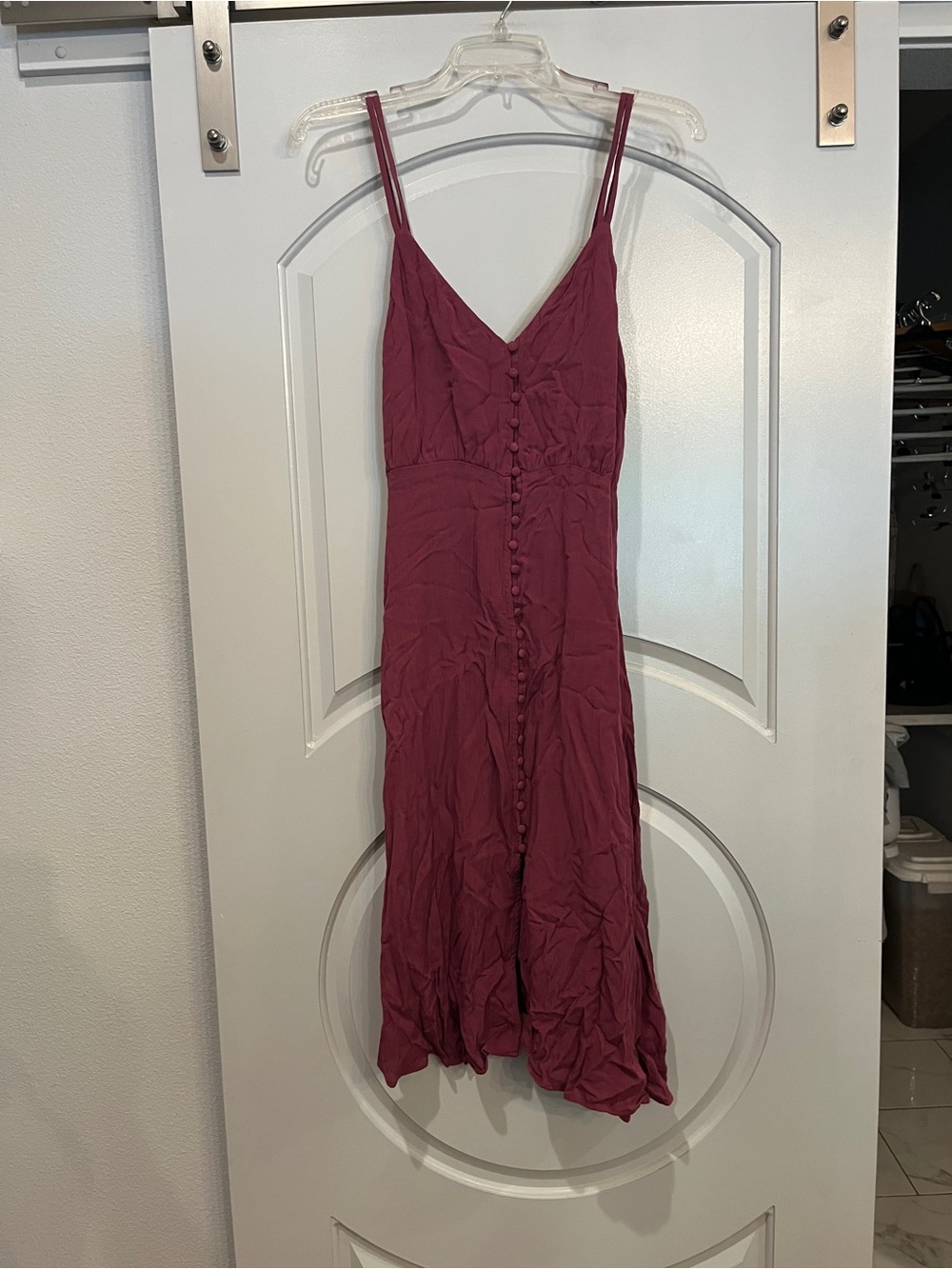 Vintage Forever 21 burgundy Sleeveless Button-Front Midi Dress. NWT! Total 90s!